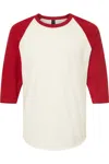 Tultex Unisex Fine Jersey Raglan T-shirt In Multi