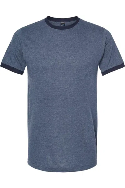 Tultex Unisex Fine Jersey Ringer T-shirt In Blue