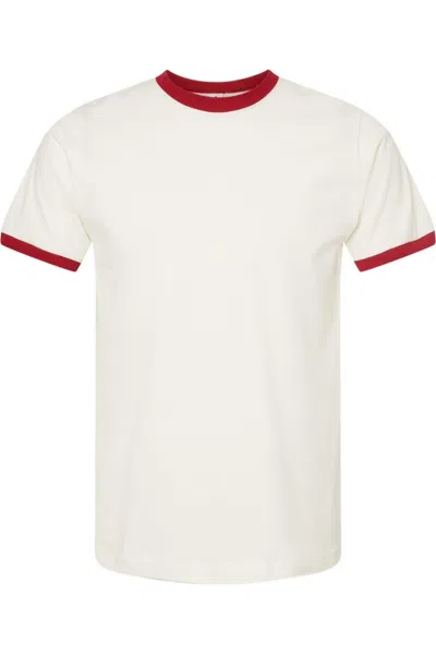 Tultex Unisex Fine Jersey Ringer T-shirt In White