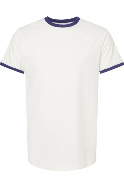 Tultex Unisex Fine Jersey Ringer T-shirt In White
