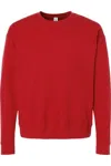 Tultex Unisex Fleece Crewneck Sweatshirt In Red