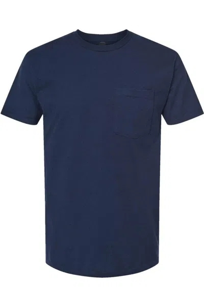 Tultex Unisex Heavyweight Pocket T-shirt In Blue