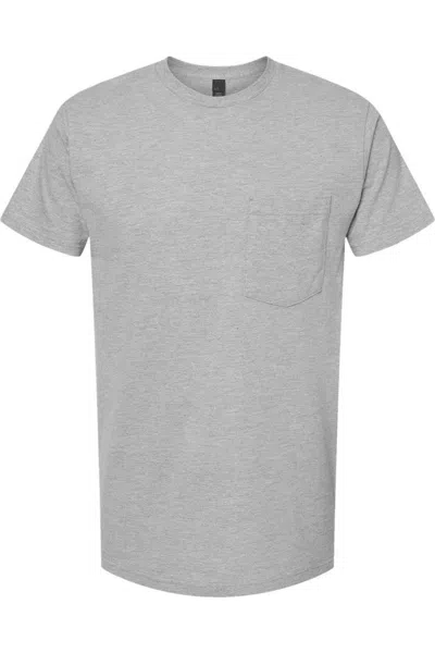 Tultex Unisex Heavyweight Pocket T-shirt In Grey