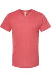 Tultex Unisex Poly-rich V-neck T-shirt In Red