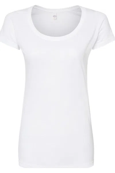 Tultex Women´s Poly-rich Scoop Neck T-shirt In White