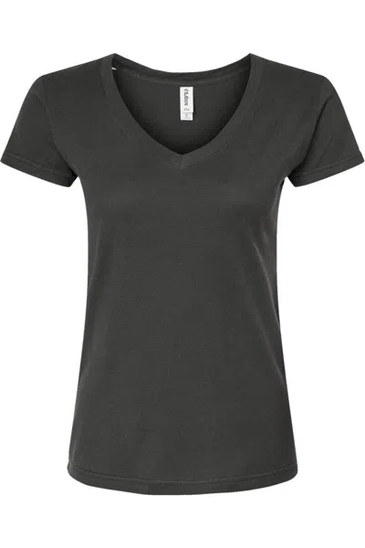 Tultex Women´s Slim Fit Fine Jersey V-neck T-shirt In Pink