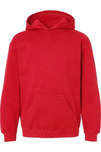 Tultex Kids' Youth Hooded Sweatshirt In Red
