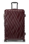 Tumi 19 Degree Medium Expandable Checked Hardside Spinner Suitcase In Burgundy