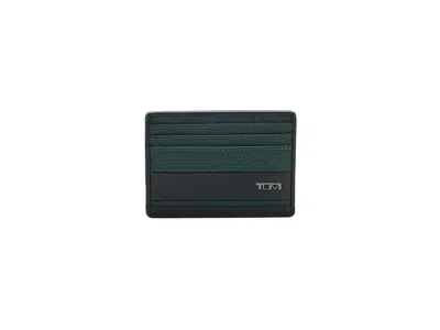 Tumi 6 Cc Slim Card Case Wallet Handbags Deep Pine, Nylon/polyester