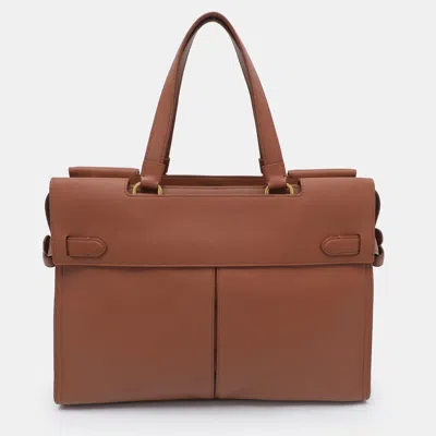 Pre-owned Tumi Agent Medium Brown Leather Tote