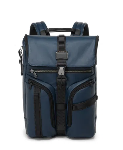 Tumi Alpha Bravo Surveillance Backpack In Navy Coated Canvas