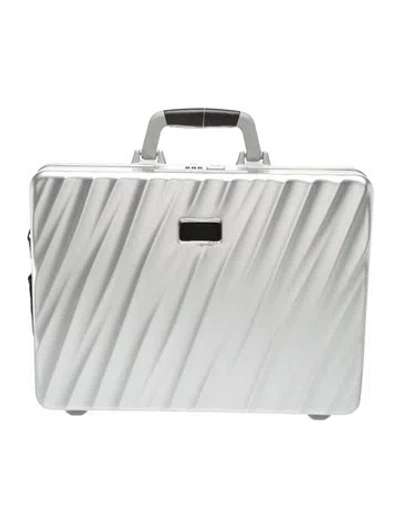 Pre-owned Tumi Aluminum Briefcase In White