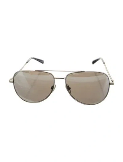 Pre-owned Tumi Aviator Mirrored Sunglasses In Silver
