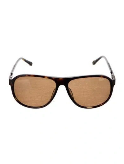 Pre-owned Tumi Aviator Tinted Sunglasses In Brown