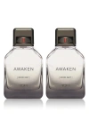 Tumi Awaken [8:00 Gmt]  Eau De Parfum Duo $270 Value In Transparent