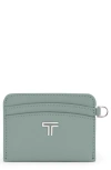 Tumi Belden Leather Card Case In Green
