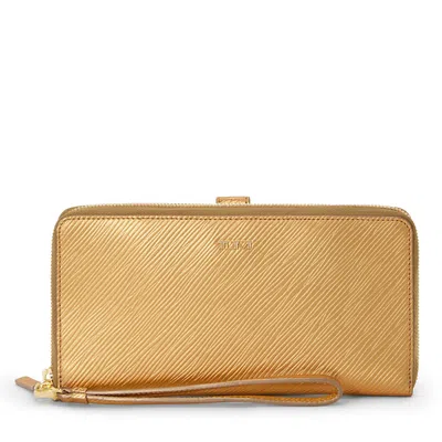 Tumi Belden Leather Travel Wallet In Gold