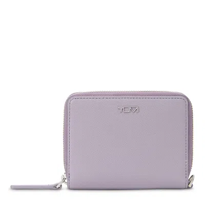 Tumi Belden Leather Tri Fold Zip Around Wallet In Lavender