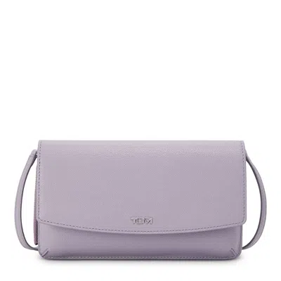Tumi Belden Leather Wallet Crossbody Bag In Lavender
