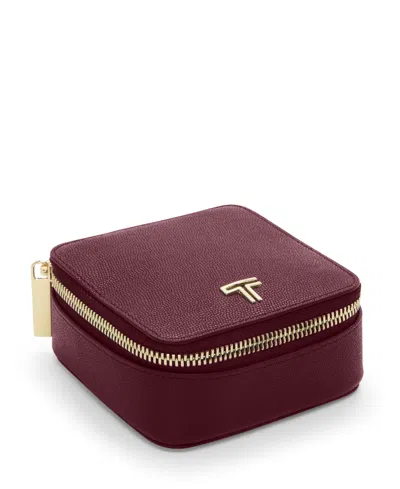 Tumi Belden Slg 4" Jewelry Case In Burgundy