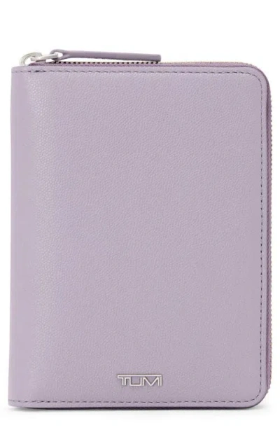 Tumi Belden Zippered Leather Passport Case In Lavender