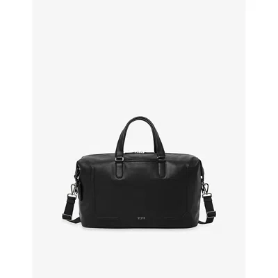 Tumi Black Bombe Harrison Nelson Leather Duffel Bag
