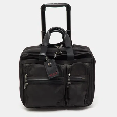 Pre-owned Tumi Black Canvas Alpha Compact Wheeled Brief Trolley