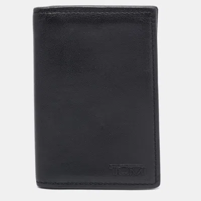 Pre-owned Tumi Black Leather Bifold Card Holder