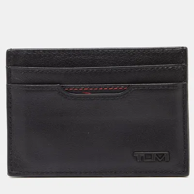 Pre-owned Tumi Black Leather Clip Card Holder