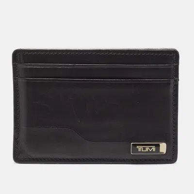 Pre-owned Tumi Black Leather Logo Card Holder