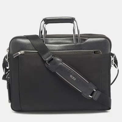 Pre-owned Tumi Black Nylon And Leather Hamilton Arrivè Briefcase Bag