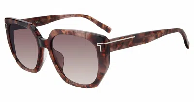 Tumi Brown Gradient Geometric Unisex Sunglasses Stu515 0rog 56