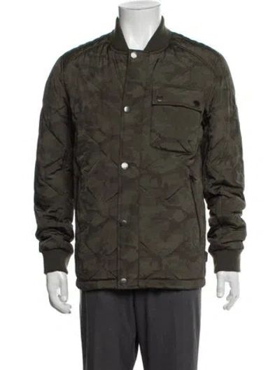 Pre-owned Tumi Camouflage Print Utility Jacket In Green
