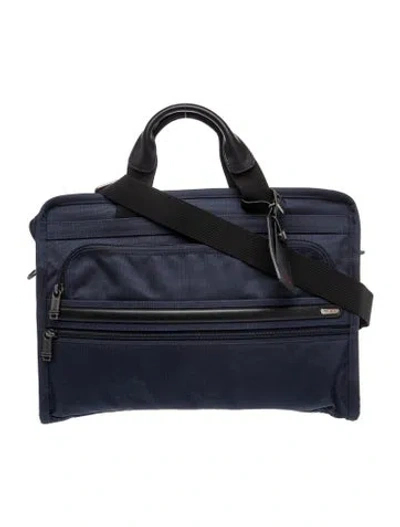 Pre-owned Tumi Canvas Briefcase In Blue