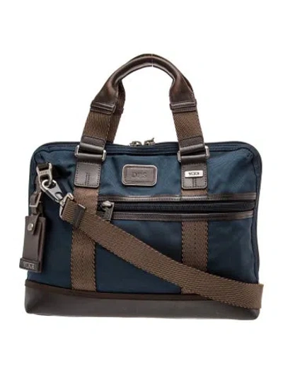 Pre-owned Tumi Canvas Briefcase In Blue