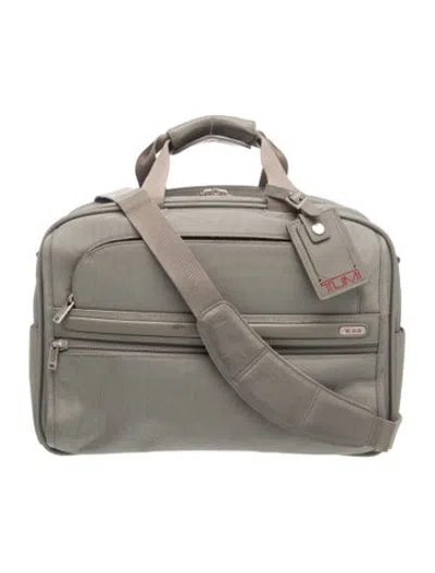 Pre-owned Tumi Canvas Briefcase Carry On In Green