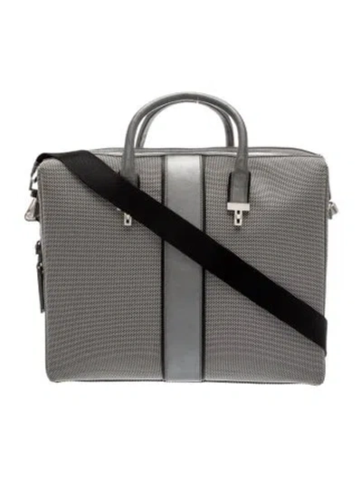Pre-owned Tumi Canvas Briefcase In Grey