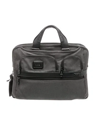 Pre-owned Tumi Canvas Briefcase In Grey