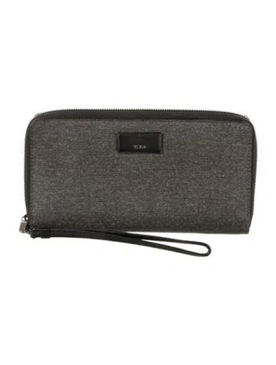 Pre-owned Tumi Canvas Continental Wallet In Gray