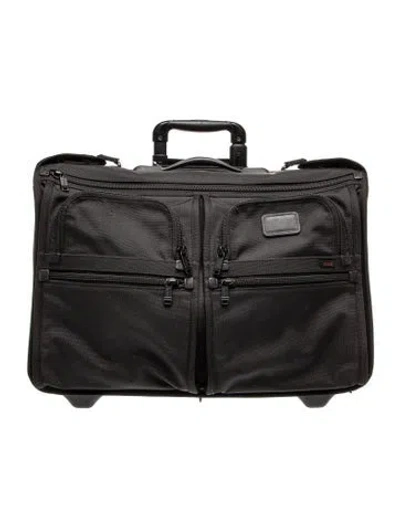 Pre-owned Tumi Canvas Leather Trim Carry-on Suitcase In Black