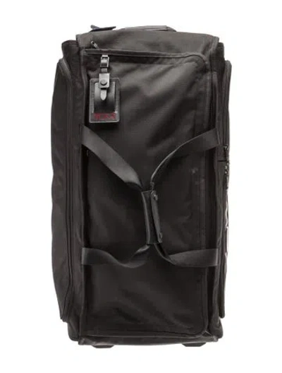 Pre-owned Tumi Canvas Leather Trim Rolling Suitcase In Black