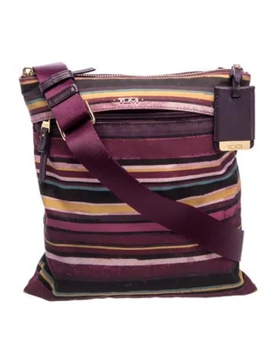 Pre-owned Tumi Canvas Messenger Bag In Burgundy
