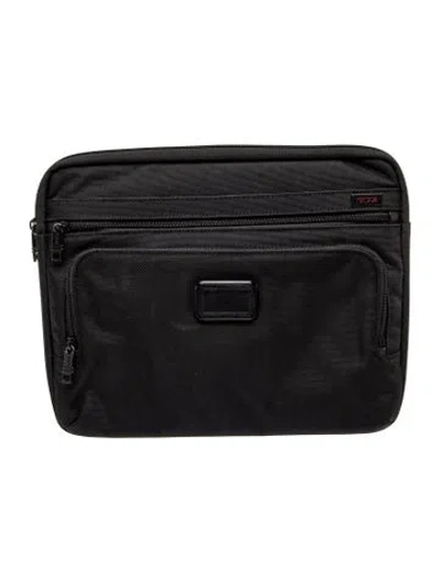 Pre-owned Tumi Canvas Portfolio In Black