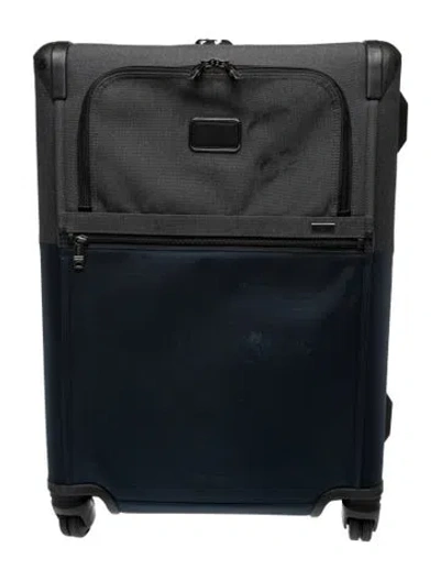 Pre-owned Tumi Canvas Rolling Suitcase In Blue/grey