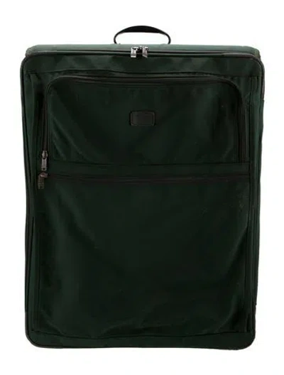 Pre-owned Tumi Canvas Suitcase In Green