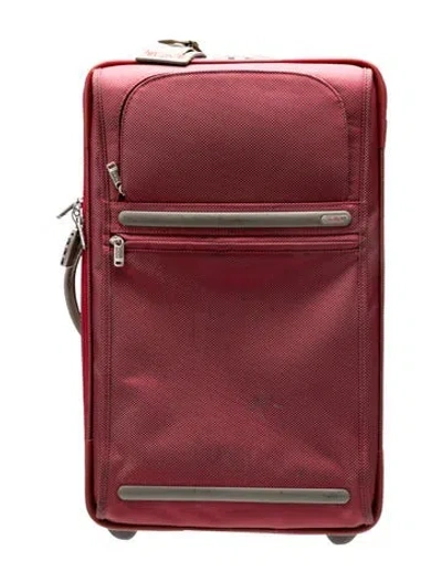Pre-owned Tumi Canvas Suitcase In Red