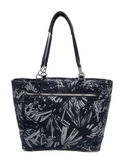 Pre-owned Tumi Canvas Tote In Blue