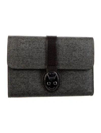 Pre-owned Tumi Compact Wallet In Gray