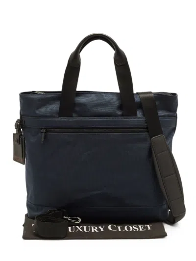 Pre-owned Tumi Companion Logo-patch Tote Bag In 蓝色