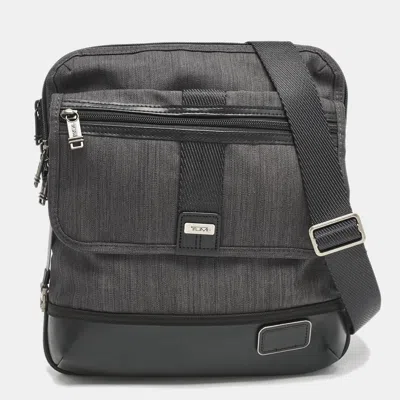 Pre-owned Tumi Dark Grey/black Canvas East Ridge Expandable Zip Messenger Bag